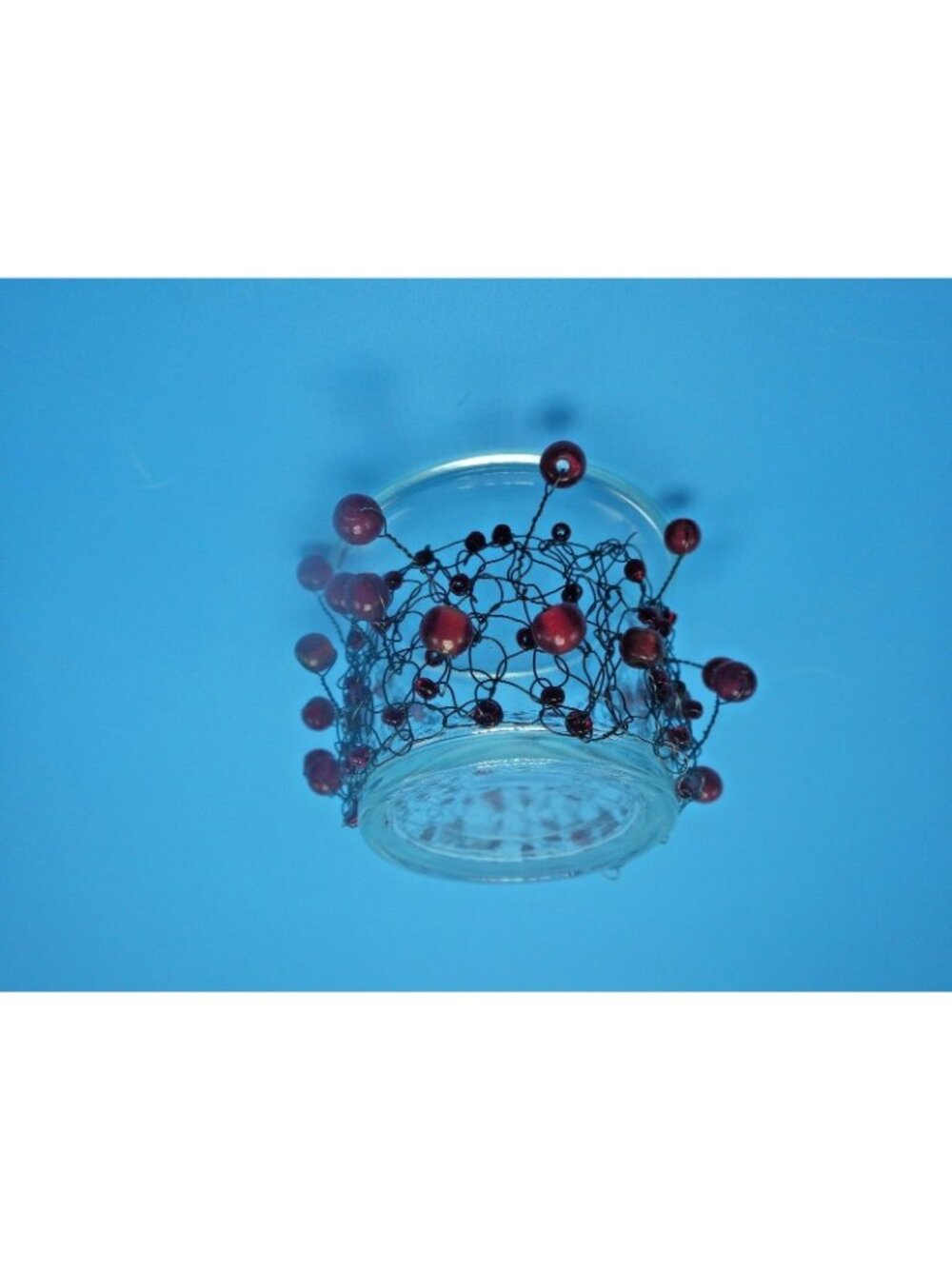 Goth Red Votive Candle Beaded Wire Wraps Napkin Rings Wedding Christmas Lot 2 - Picture 3 of 4